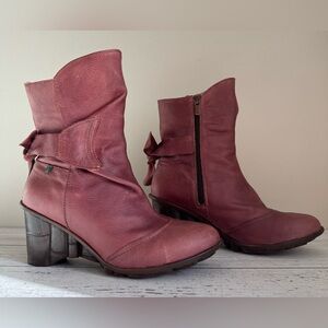 El Naturalista Ankle Boots Size 9 Pink / Mauve Wedge